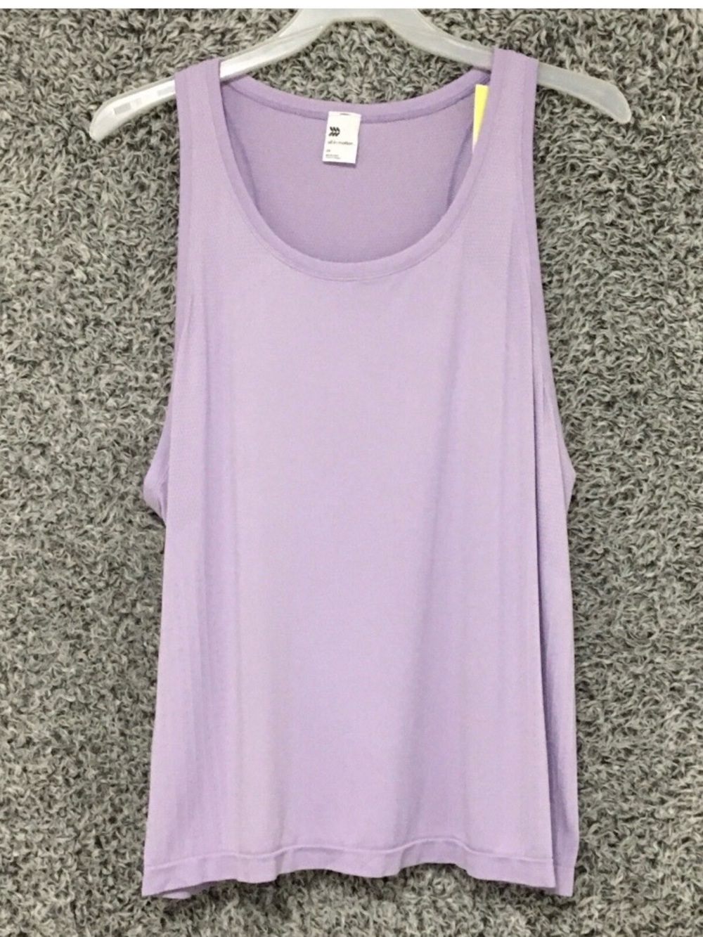 2- All in Motion Women's Size 2X Light Purple Semi Fit Hip Length Tank Top - Picture 2 of 10